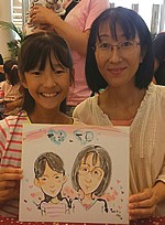 イベントで似顔絵をお描きした親子