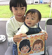 イベントで似顔絵をお描きした姉妹