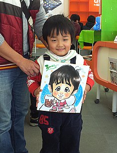 似顔絵をお描きした男の子似顔絵をお描きした男の子