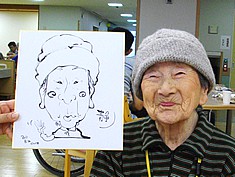 似顔絵をお描きした施設利用者さん