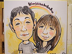 イベントでお描きしたご夫婦の似顔絵