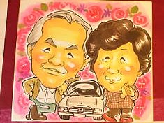 イベントでお描きしたご夫婦の似顔絵