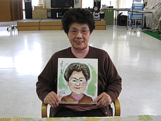 似顔絵をお描きした障がい者施設の職員さん