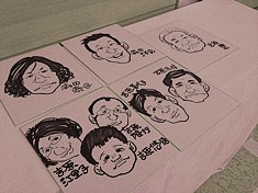 結婚披露宴でお描きした招待客の似顔絵