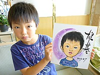 似顔絵をお描きした男の子