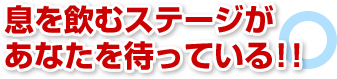 息を飲むステージがあなたを待っている!!