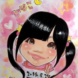 埼玉県を拠点に全国で活躍している似顔絵師が描いた女の子の似顔絵