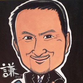 北海道を拠点に活動する女性似顔絵師が描いた大御所俳優の似顔絵