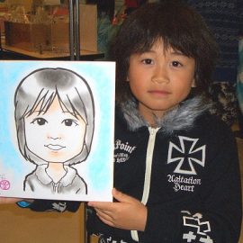 北陸地方を中心に活動する似顔絵師が書いた女の子の似顔絵