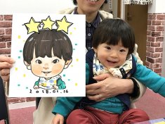 小さな男の子の似顔絵